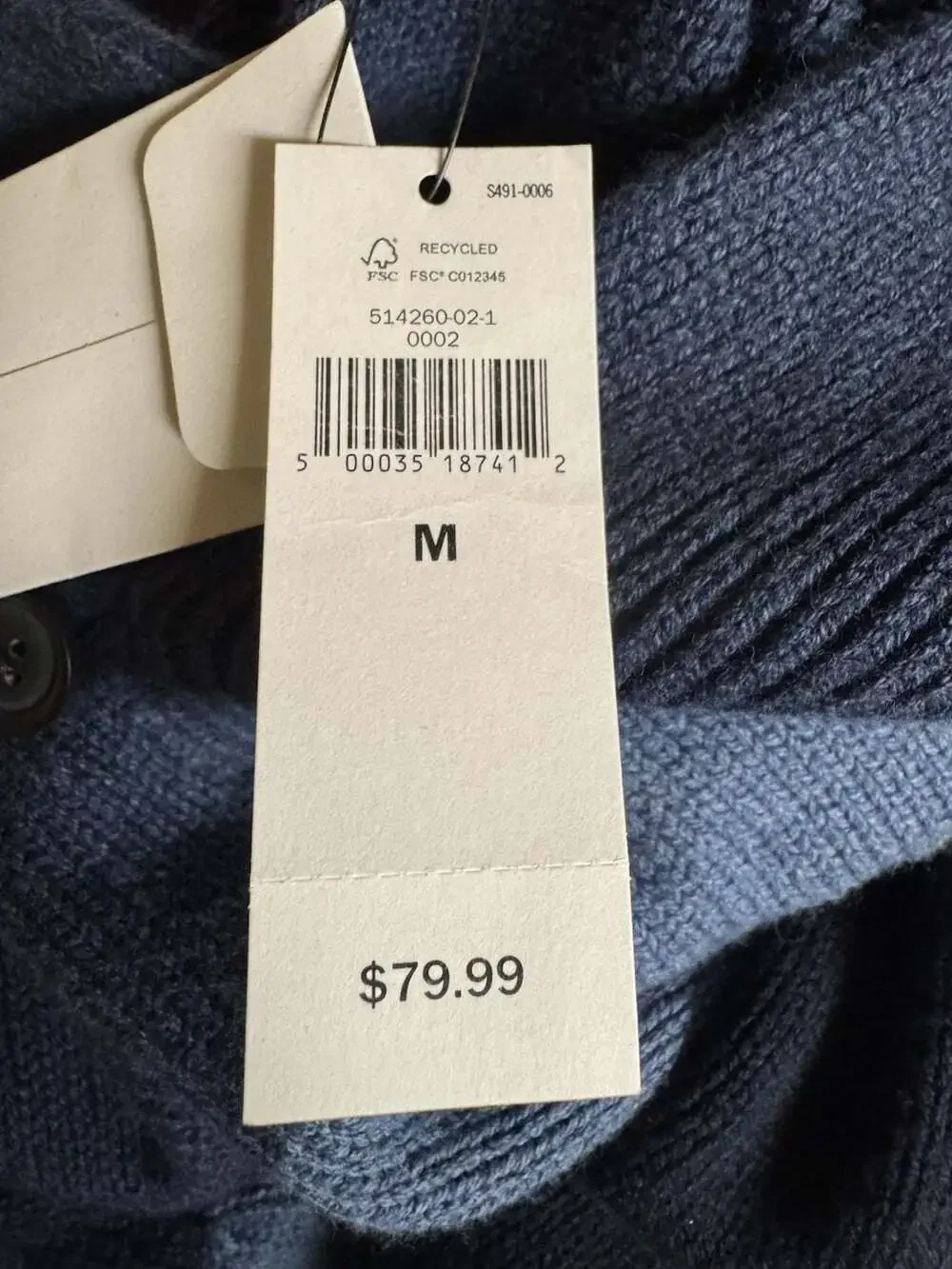 Banana Republic Knit Sweater Men’s M Blue Colorblock Mock Neck Button Pullover